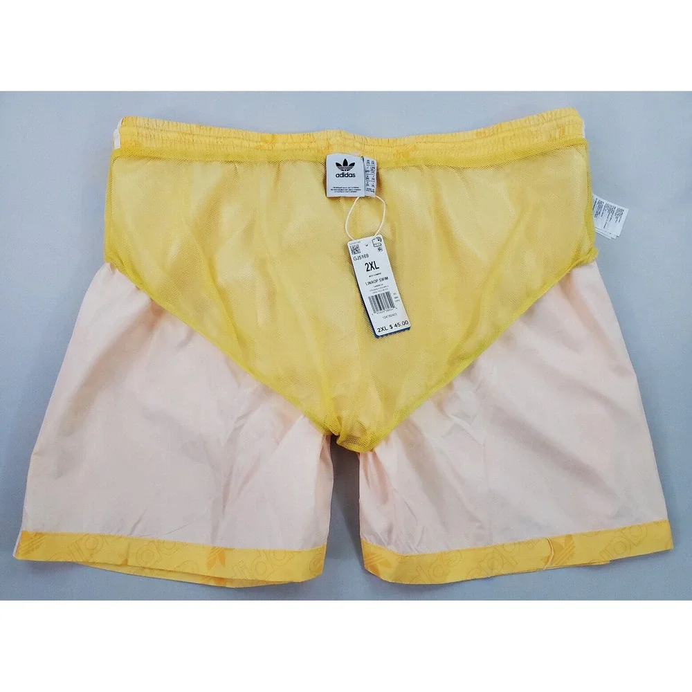 Adidas men swimwear shorts GJ5169 LINAOP 124782421 yellow pockets 2XL $45